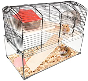 Flamingo Hamsterkäfig Vitru 1 – Schwarz, 51,5 × 29 × 40 cm | Stilvoll, Robust & Perfekt für kleine Nager!