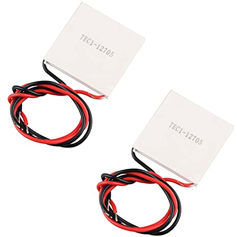 HALJIA 2 Stück TEC1–12705 Thermoelektrisches Kühlermodul Peltier Kühlsystem, 12 V, 45 W, Halbleiter Kühlkörper Thermoelektrischer Kühler Peltierplattenelemente Modul 40x40mm