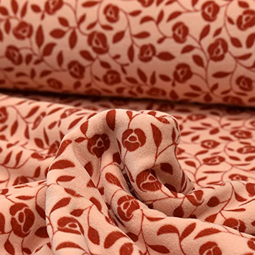 MAGAM-Stoffe Juna Nicki Kinder Stoff Oeko-Tex Meterware 50cm (Blumenranken aprikot)