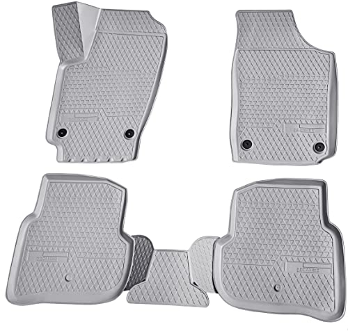 Recambo 3D Gummi Fußmatten kompatibel für SEAT Ibiza | Typ 6J | BJ 2008-2017 | Auto Gummimatten | Passgenau | mit Rand | grau