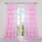 HongYa 1 Stück Voile Gardine Schal mit Rüschen Halbtransparenter Vorhang Tunnelzug Einfarbiger Fensterschal H/B 220/140 cm Rosa