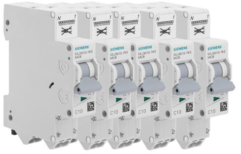 Siemens - Lot De 5 Disjoncteurs Auto P+N 10A