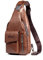 FANDARE Retro Brusttasche Ultraleicht Sling Bag Geschäft Umhängetasche für Herren Schultertasche Outdoor Sport Wandern Radfahren Reisen Wasserdicht Leder Hellbraun