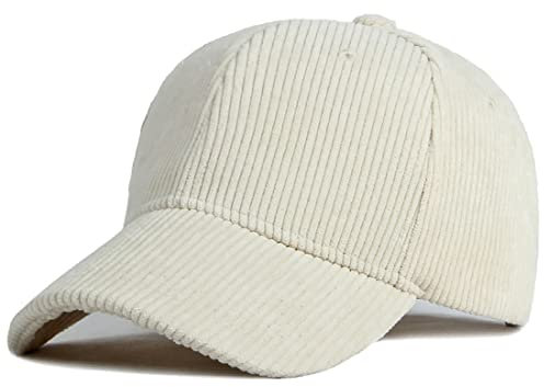 XRDSS Baseballkappe aus Kord, Unisex, verstellbar, klassisch, Sportmütze, Outdoor, solide Kappen, beige, Einheitsgröße