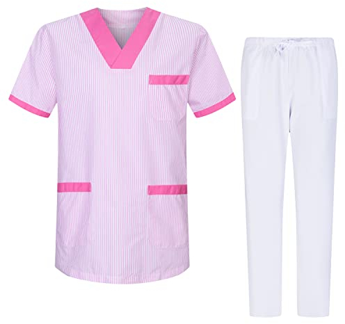 MISEMIYA - Pijamas Sanitarios Unisex Uniformes Sanitarios Uniformes Médicos T817-6802 - S, Fucsia T817-9