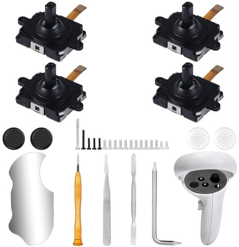 IKPEK 4Pcs Joystick Replacement for Oculus Quest 2 Controller, Joystick Analog Thumb Stick Repair Kit for Oculus Quest 2 Accessories