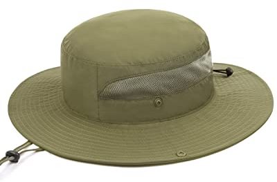 Zylioo L/XL Safari Sonnenhut Herren für Großen Kopf UV Schutz Buschhut Boonie Hat Übergroße Wanderhut Outdoor Fischerhut