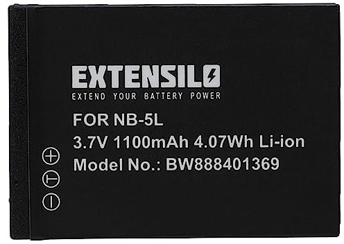 EXTENSILO 1x Batterie Compatible avec Canon Digital Ixus 800 is, 850 is, 870 is, 860is Appareil Photo (1100mAh, 3,7V, Li-ION)