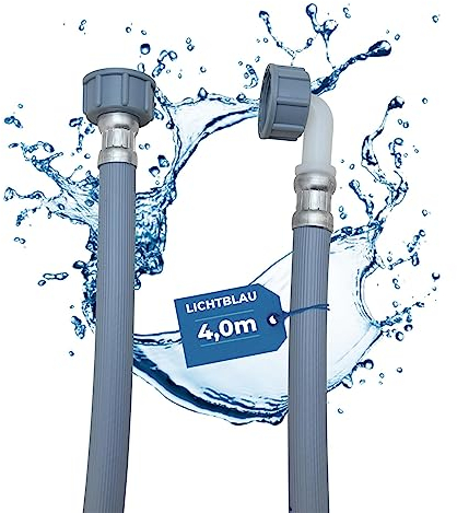 LICHTBLAU Tuyau d'arrivée d'eau Lave-linge Lave-vaisselle 2964 Raccordement longueur 4,0m I 3/4 coudé/droit avec joint I Tuyau d'arrivée d'eau usage universel Indépendant du fabricant