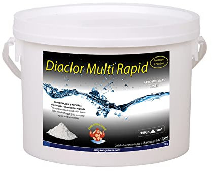 Cloro Choque 3 Acciones Piscinas DIACLOR Multi Rapid 3 KG (Cloro + Floculante + Algicida) - Cloro granulado de disolución rápida