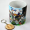 TusPersonalizables Taza de Ceramica 350ml con Impresion de Studio de Anime con Regalo de Llavero de la Misma tematica