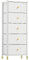YITAHOME Chest of Drawers,Slim Bedroom Storage Drawers,Cabinet with 5 Drawers,Fabric Drawers with Handles,White
