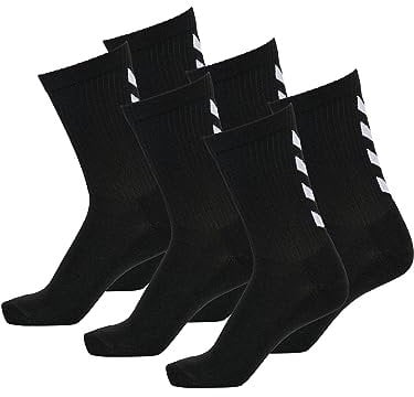 hummel Herren FUNDAMENTAL Sportsocken - Ideal für Sport & Alltag - Feuchtigkeitsmanagement - Fußgewölbeunterstützung - 6 Paar Socken - schwarz - 46-48 (14)