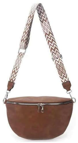 ayados Damen Crossbody Bag Bauchtasche Handtasche Schultergurt Cross body bag Tasche Schultertasche Umhängetasche 2376232 (Braun)