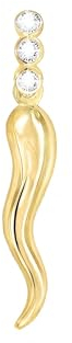 forme di Lucchetta - Gold Chili Saphir-Anhänger | Glücksbringer Italienisches Horn aus 14 karat Gelbgold, Goldanhänger Damen Mädchen 585 Echtgold für Kette (bis zu 4 mm) - hergestellt in Italien