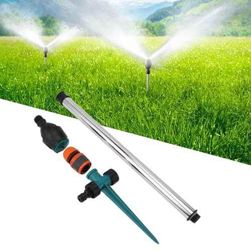 Topyond Aspersor De Jardín Aspersor Giratorio Automático De 360 Grados Aspersor Unipod para Jardín Riego De Vegetales para Césped Fácil De Instalar Y Usar