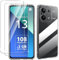 Effcotuo Coque pour Xiaomi Redmi Note 13 4G(Pas pour 5G) Verre Trempé Protection écran Deux, Transparent Soft Silicone TPU Cover Absorption de Choc et Anti-Scratch Housse étui