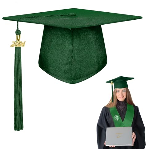 Pynvxo Doktorhut 2024 Graduation Cap mit Tassel, Verstellbar Bachelor Abschluss Hut, Universal Abschluss Hat mit Anhänger Quaste Gelten High School Bachelor, Undergraduate, Master und Doktorand