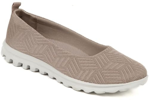 Pavers Women's Pumps in Taupe with Cushioned Memory Foam Insole - Casual Slip On Shoes - Comfortable Stylish Ladies Footwear - Size UK 5 / EU 38