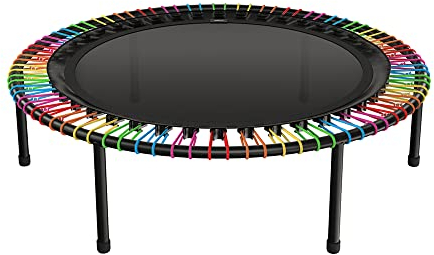 bellicon Fitness Trampolin 100cm (Blau-Grün) |Praktische Klappbeine & Seilring-Federung bis 120kg (Stark) | Dreiteiliger Rahmen | Made in Germany