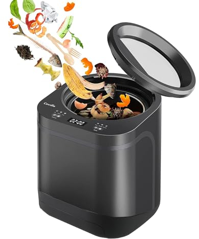 Huanyu Compostador Eléctrico de Residuos de Cocina Triturador de Residuos de Cocina Inteligente con Ventana Visible 3L Ciclador de Alimentos Compostador Eléctrico