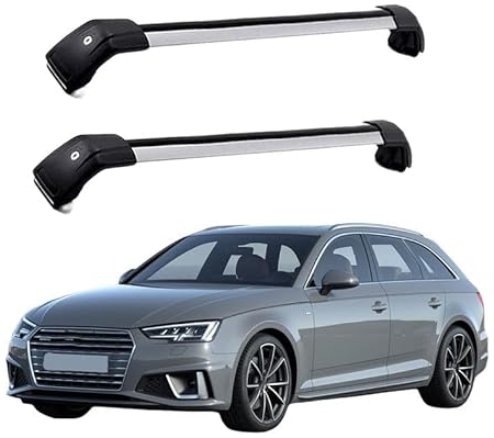 DPBXQ 2 Stück Aluminium Dachträger für Audi A4 Avant (8W5, B9) 2015 2016 2017 2018 2019 2020 2021 2022,DACHTRÄGER AUS Aluminium Fahrradträger Dachboxen Dachgepäckablage,3