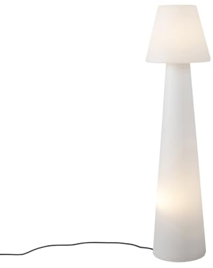 Qazqa - Modern Design-AußenStehleuchte I Stehlampe I Standleuchte I Lampe I Leuchte weiß IP44 - Katrijn I Außenbeleuchtung - Kunststoff Rund - LED geeignet E27