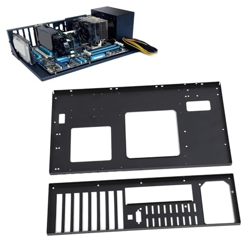 ATX M ATX ITX Motherboard Gehäuse, DIY Computergehäuse mit Offenem Chassis, Unterstützt X79 X99 Dual Server Mainboard, PC Gehäuse Mining Rig Rahmenhalterung, Gute