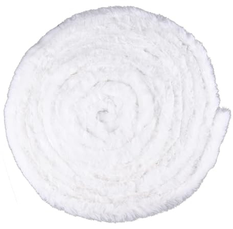 Kunstfell Band Bordüre Trim Stoffrolle Plüschband für Kleidung Liefert Weihnachtsbaum Dekoriert Girlandenverpackung Hochzeit Kuscheltier Dekoration 5m Weiß