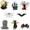 8stk Halloween-Kühlschrankmagnete, Gruselig Magnetische Halloween-Automagnete Spinne Fledermäuse Grabstein Dekorativer Feiertagsmagnet für Kühlschrank Kreuzfahrttür Garagentor-Dekoration