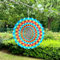 3D-Windspiel, Regenbogen-Mandala, Edelstahl, kinetische Metallkunst, mehrfarbig, hängende Dekoration für Hof, Garten, Terrasse