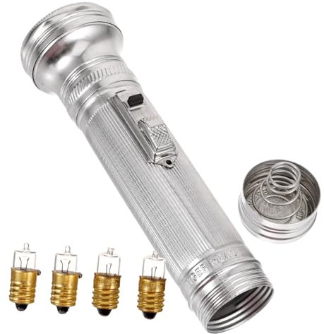 HOMSFOU Torcia Elettrica in Metallo Vecchio Stile Piccola Torcia Elettrica Portatile Per Uso Vintage