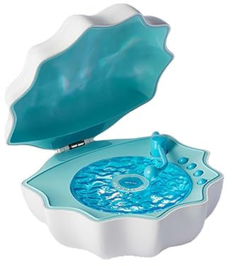 Waves Vinyl Bluetooth Speaker with Mood Lamp, Shell Bluetooth Speaker, Surround Pairing, 7 Colors Ripple Night Light for Bedroom Living Office