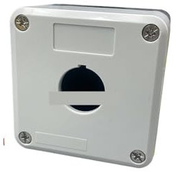 CZMDKEXM Button Box Switch Control Box 1 Hole Industrial Switch Indicator Emergency Stop Box 22mm (1-Hole White)
