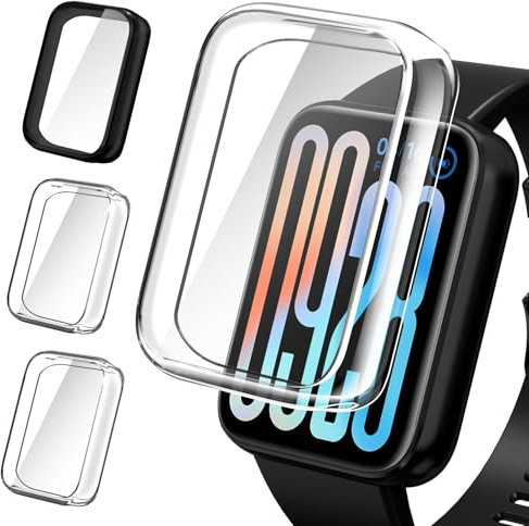 ivoler 3 Piezas Funda con Protector de Pantalla para Xiaomi Smart Band 9 Pro/Xiaomi Mi Band 9 Pro, Protección Completa Carcasa Delgado Suave TPU Anti-Arañazos Case, 2 Transparente + 1 Negro