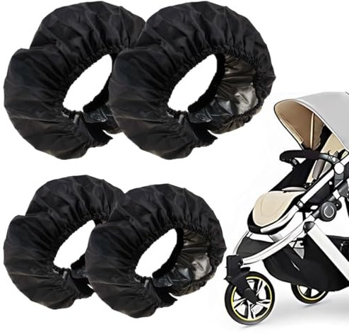 XUZOPIM 4 Stück Wheel Covers For Babies, Wheel Covers For Prams, Waterproof Wheel Cover Oxford Fabric, Kinderwagen Zubehör, Wheelchair Protection Cover, Dustproof Pushchair Accessories