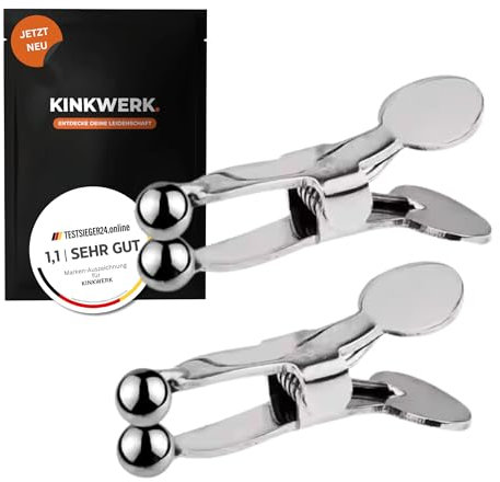 KINKWERK Nippelklemmen (Kugeln) | Brustklammern aus Edelstahl | Bruststimulatoren für Männer, Frauen & Paare | BDSM-Sexspielzeug mit Kugel für sinnliche Stimulation