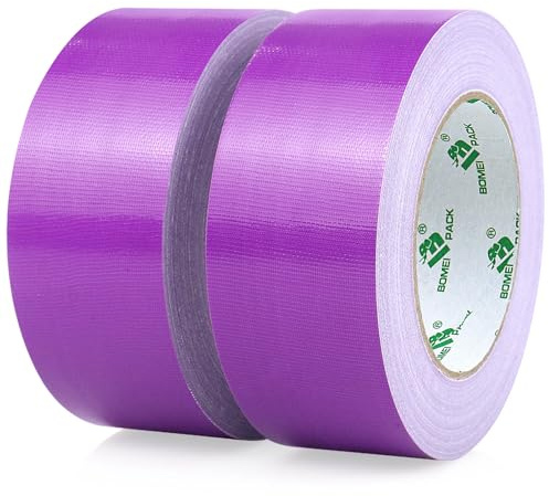 BOMEI PACK Nastro adesivo impermeabile - 2 rotoli verde e viola extra forte, 50 mm x 30 yd