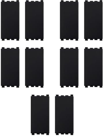 5x confezione 2pz (10pz) Tappo, falso polo, Moduli neri, Compatibile Con Vimar Arke', frutti, interruttori, pulsanti, deviatori, dimmer, sensori, PIR, buzzer, Per Placche originali e compatibili