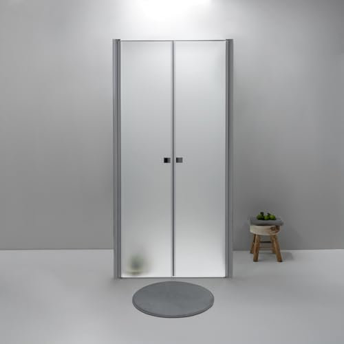 Box Doccia 3 Lati 70x100x70 cm - Cabina Doccia con Apertura Saloon, Cristallo Temperato 6mm, Lato Fisso Opaco, Profilo Cromato e Chiusura Magnetica - Regolabile e Facile da Installare