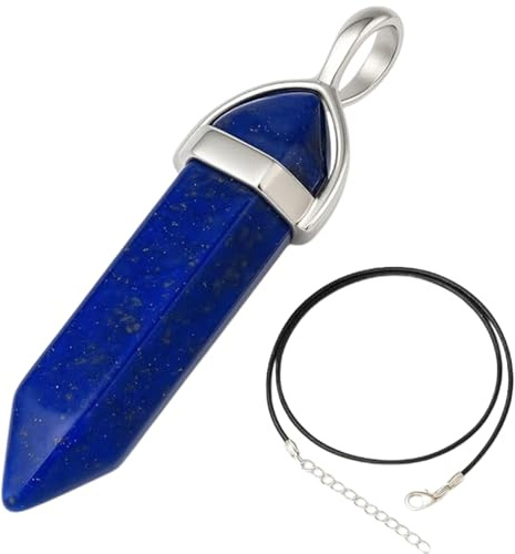 Essenciales Lapislazuli Naturstein Anhaenger, spiritueller Schmuck fuer Reiki Meditation und Geschenk