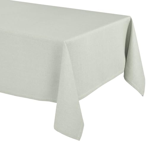 BEAUTEX Lina Tischdecke Elegante Leinenoptik, eckig 110x160, Salbeibeige | Schmutzabweisend, knitterarm und waschbar bis 30 °C, sauber umnähmter Saum, ideal für Esszimmer, Balkon, Garten und Feste