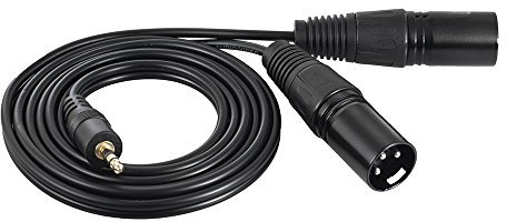 SUNGOOYUE 3,5 Mm TRS zu XLR-Dual XLR Bis 3,5 Mm Audiokabel 1, M/5ft, Sauerstofffreier Kupferleiter, Metallstopfen, Pro-Audio-Musikausrüstung, mit Studio Monitor Lautsprecher