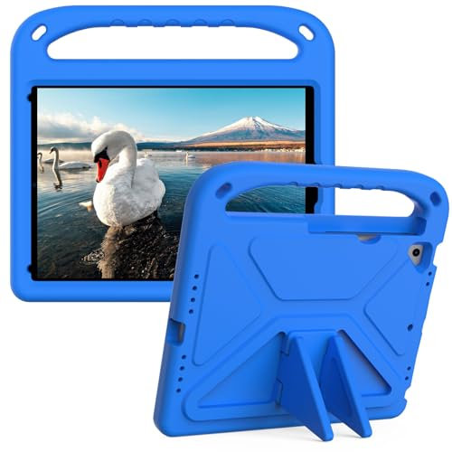 HurrayB Tablet PC Hülle Kompatibel mit iPad 9,7 (2017/2018)/Pro 9,7/iPad Air 2, stoßdämpfend, mit Griff, Eva, Halterung, stabile Tablet-Hülle Compatible with Kinder, leicht Schutzhülle(Blue)