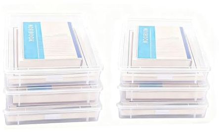 chiquieray 6 Pack A4 Clear Boxes Storage,Transparent Plastic Craft Storage Boxes, Clear Multi-Purpose Document Case for Document, Stationery, Craft, Certification