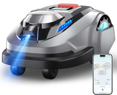 YARDCARE N1600 PRO Mähroboter ohne Begrenzungskabel für 1600 m²– Rasenroboter mit RTK & KI-Vision, U-förmiges Mähmuster, Multizonen-Management, intelligente Hindernisvermeidung, App-Steuerung
