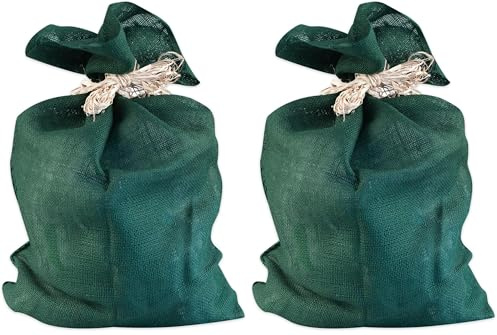 Windhager Sac de Jute coloré ECO, Sac décoratif, Sac de Jute Multifonction, Protection hivernale pour Plantes en Pot et en Pot, Vert, 70 x 100cm, 06071 (Lot de 2)