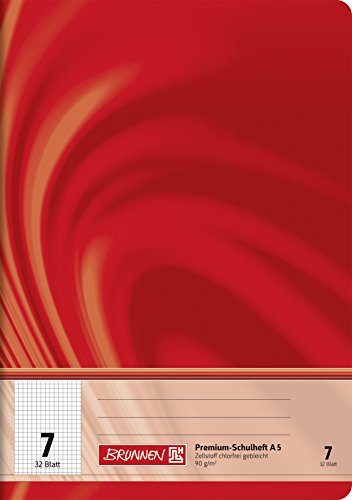 BRUNNEN Schulheft Premium Vivendi | A5, Lineatur 7, 32 Blatt, rot