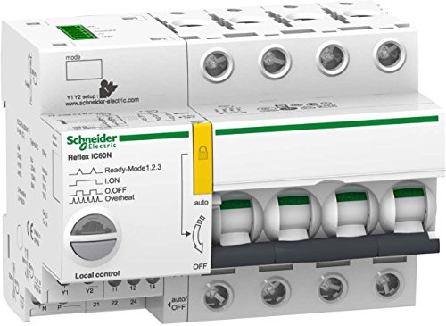 Schneider A9C62416 Reflex iC60N 4P 16A C Integrated Control Circuit Breaker, White