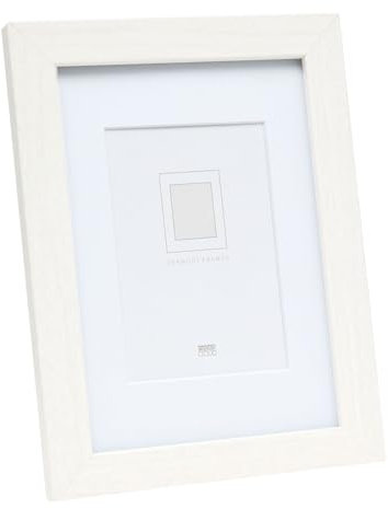 DEKNUDT FRAMES Bilderrahmen mit Passepartout - Weiss - S66KF1 P1 18x24cm für Bild 13x80cm - Bilderrahmen Holz MDF - Bilder aufhängen oder ausstellen